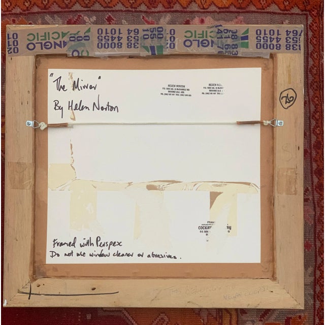 Helen Norton 1997 "The Mirror" Gouache Watercolor in Gold Frame For Sale - Image 10 of 12