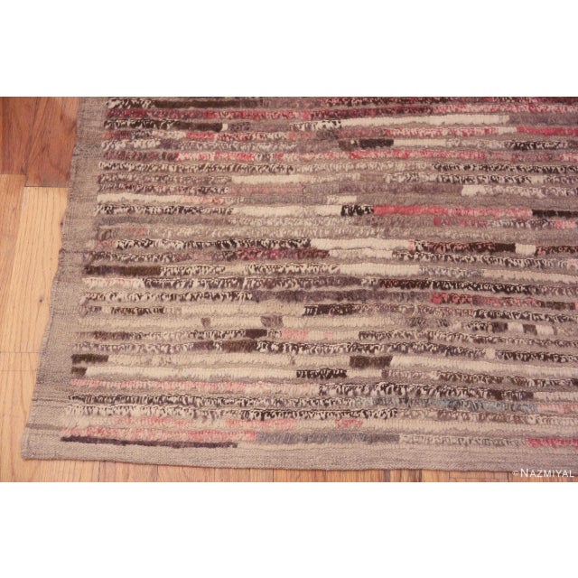 Textile Artistic Wool Modern Contemporary Abstract Hall Runner Rug For Sale - Image 7 of 8