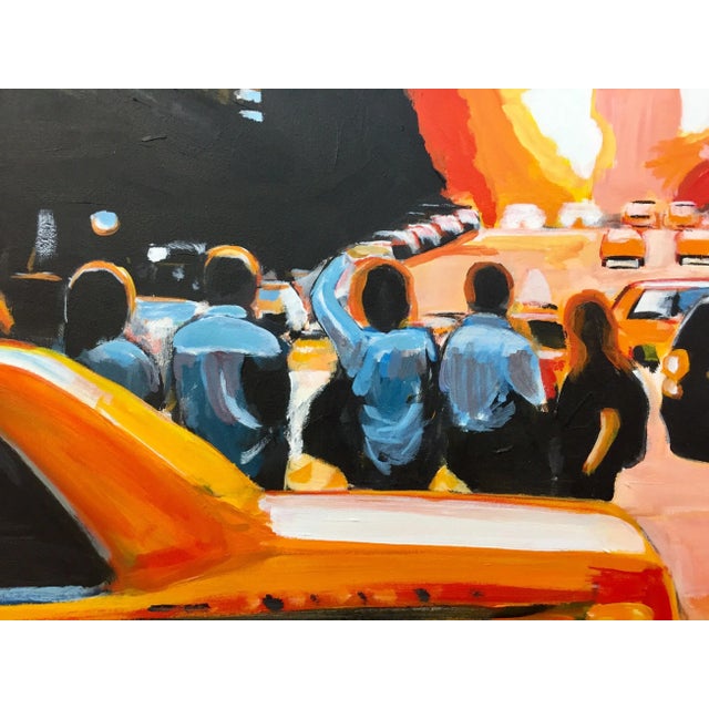 2010s Figures at Manhattan Henge Sunset New York City by Leading British Urban Artist, 2014 For Sale - Image 5 of 13