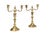 Pair Of Louis XV Brass Candlesticks with detachable two arm so can be used as a single candlestick. Scrolled arms and...