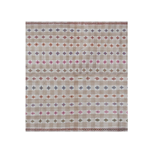 1960s Turkish Cotton Kilim Rug 6' X 8'2'' For Sale - Image 5 of 11