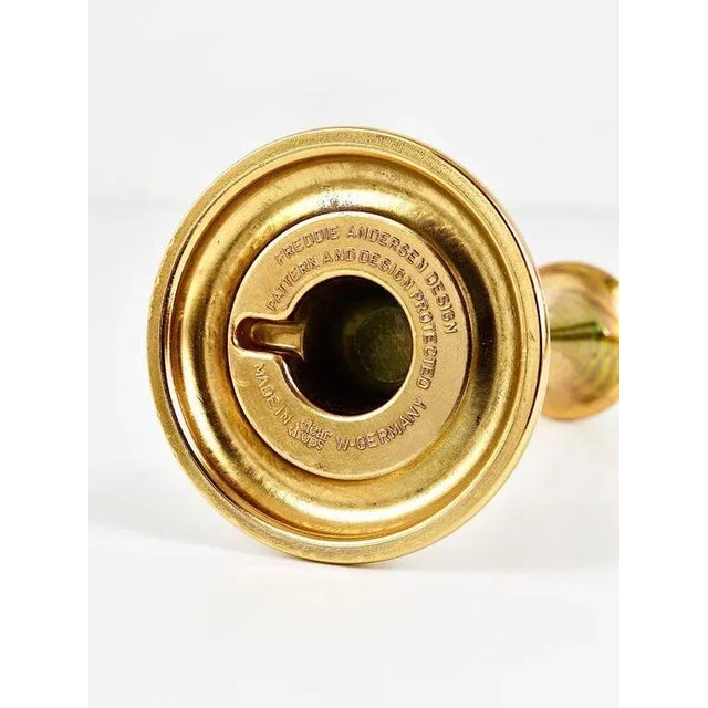 Mid-Century Brass Oil Lamp Candleholder by Freddie Andersen, Denmark, 1970s For Sale - Image 6 of 7