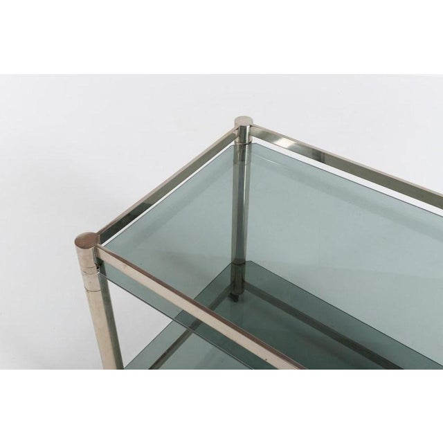 Chromed Steel Serving Cart Side Table, 1970s For Sale - Image 10 of 12