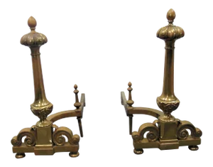 Regency Style Cast Brass Andirons