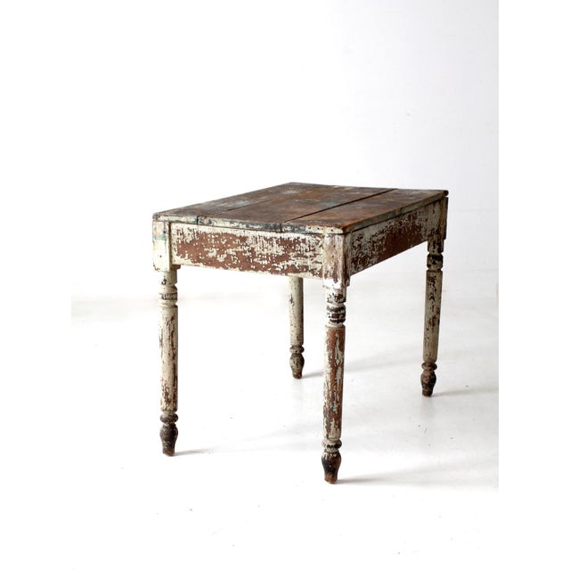French Country Antique American Primitive Table For Sale - Image 3 of 12