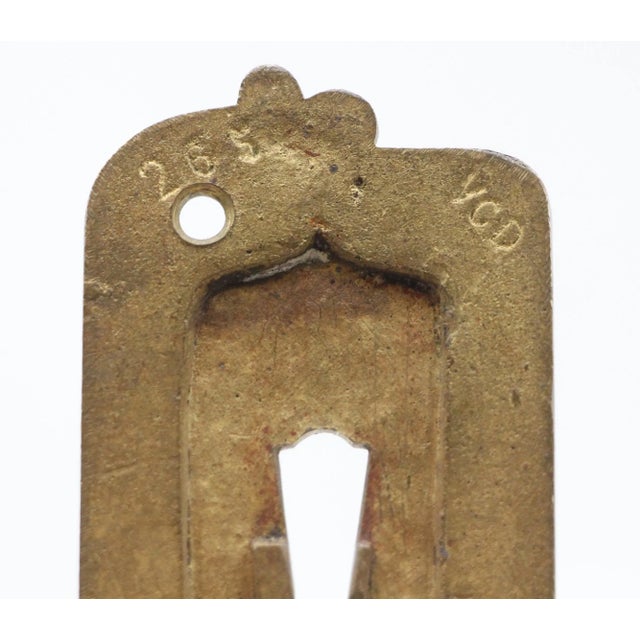 Brass Vintage 10.125 In. French Brass Door Pull For Sale - Image 8 of 8