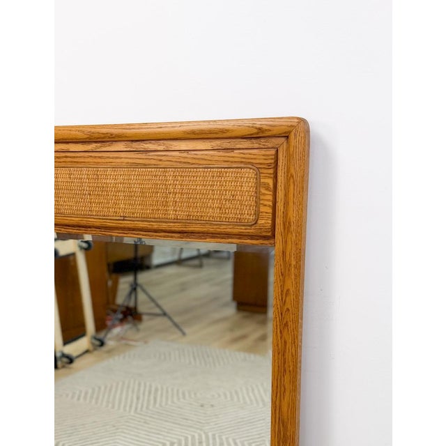 Wood Lane Perception MCM Cane Mirror Vintage Mid-Century Rare Wall Mirror For Sale - Image 7 of 7
