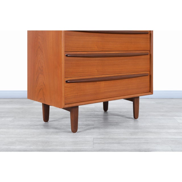 Falster Møbelfabrik Danish Modern Teak Highboy / Chest of Drawers by Svend A. Madsen, 1960s For Sale - Image 4 of 9