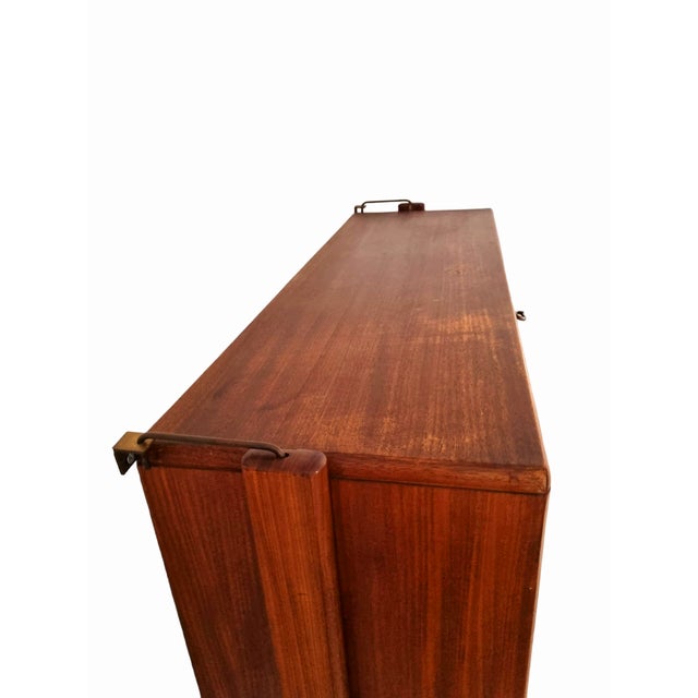 Small Walnut and Brass Wall Unit with Desk Function by William Watting for Fristho For Sale - Image 13 of 14