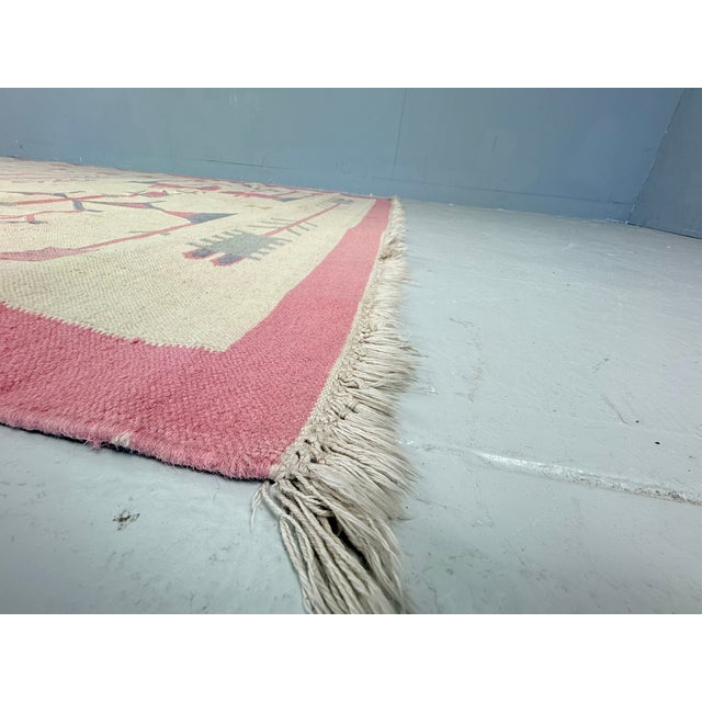 Baroque Vintage Folk Art Kilim Rug in Wool and Cotton, Poland, 1970s For Sale - Image 3 of 18