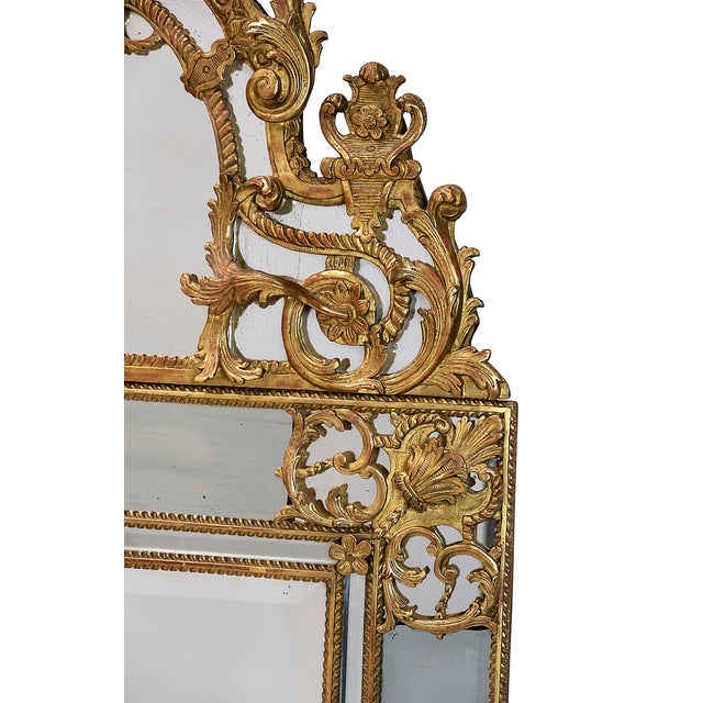 18th Century Regency French Carved Giltwood Wall Mirror For Sale - Image 4 of 12