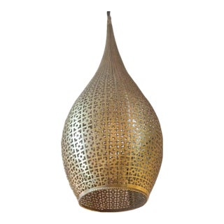 1990s Handmade Moroccan Brass Floor Lantern – Elegant Marrakech Artisan Lighting For Sale