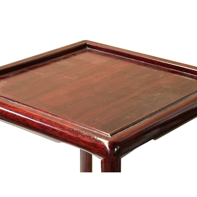 5.25" Reddish Brown Square Slim Legs Tall Wood Display Stand Easel For Sale In San Francisco - Image 6 of 8