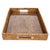 2020s Artifacts Rattan Rectangular Serving Tray with Cutout Handles, Honey Brown with Glass Insert, 20"X13" For Sale - Image 5 of 10