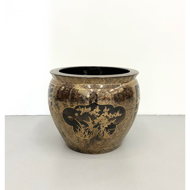 Chinoiserie Vintage Chinoiserie Planter With Scenic Motifs For Sale - Image 3 of 7
