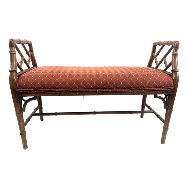 Mid-20th Century Faux Bamboo Hollywood Regency Bench by Century Chair Company For Sale