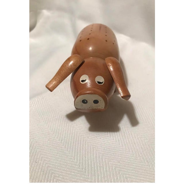 1950s Wooden Pig Toothpick Holder For Sale - Image 9 of 9