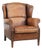 Sheepskin Leather Wing Chair For Sale
