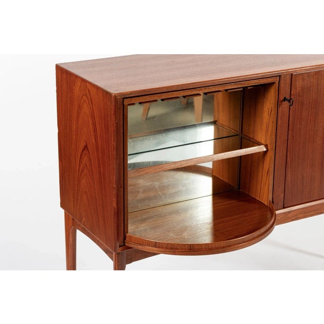 1960s Teak Mid Century Bar Cabinet With Lazy Susan by Fredrik Kayser (Attr.) For Sale - Image 5 of 13