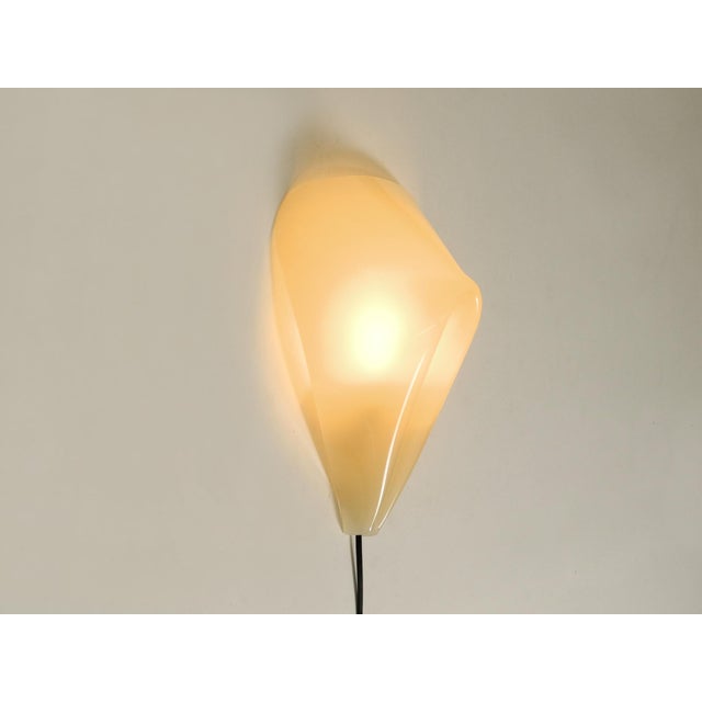 Beige Large Mid-Century Modern Acrylic Glass Wall Lamp, 1950s For Sale - Image 8 of 16