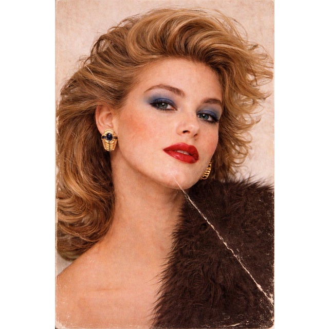 Vintage Fine Sapphire and Diamond 14k Yellow Gold Half Hoop Earrings, A Pair For Sale - Image 4 of 4