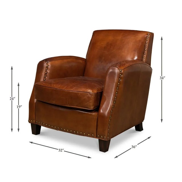 Classic Leather Armchair For Sale - Image 10 of 12