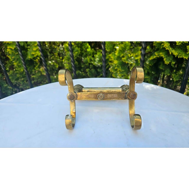 Art Nouveau Brass Fireplace Wood Stand, 1890s For Sale - Image 6 of 7