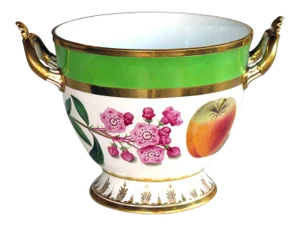 Paris Porcelain Polychromed Double-Handled Cache Pot/Jardiniere