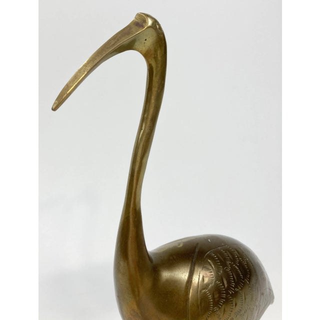 Metal Vintage Etched Brass Shorebird Figure* For Sale - Image 7 of 8