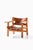 Spanish Chair in Leather and Oak attributed to Børge Mogensen, 1950s For Sale - Image 3 of 8