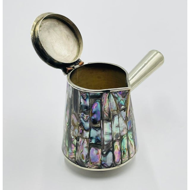 1960s Mexican Alpaca & Abalone Sugar and Creamer Set, Mexican Modernism, by LHG For Sale - Image 17 of 18