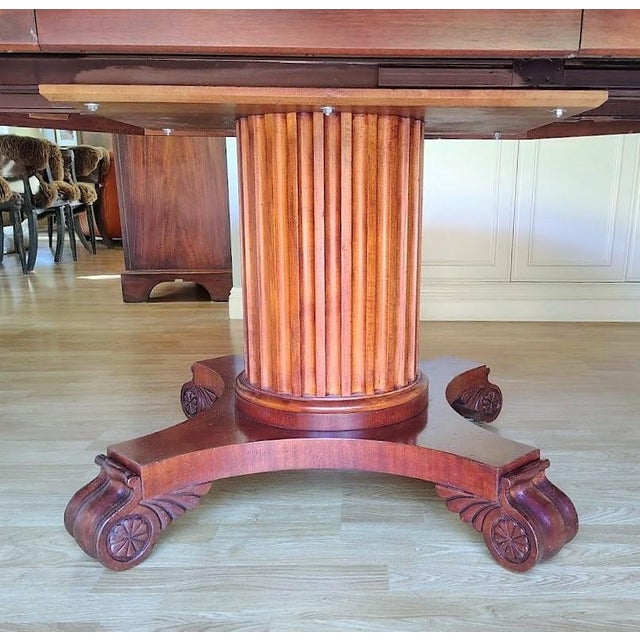 1990s Large Mahogany Dining Table With Inlaid Bands by Henredon For Sale - Image 10 of 11
