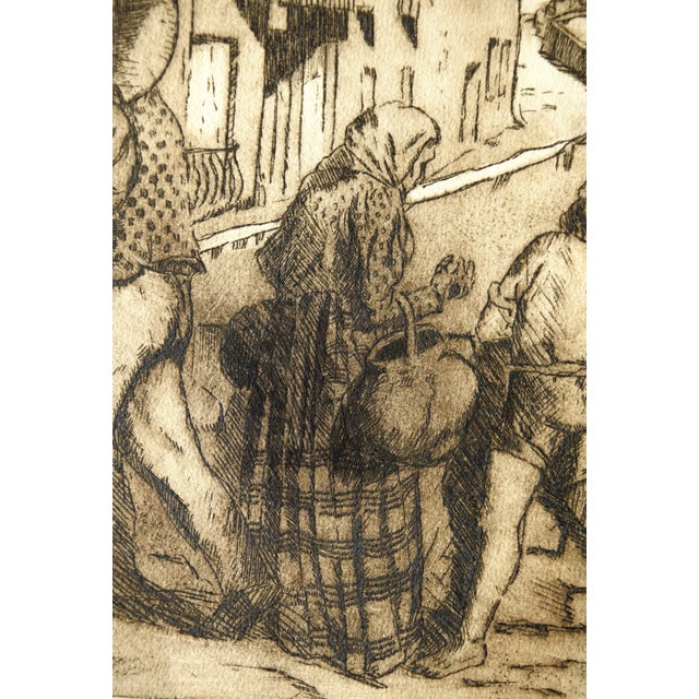 1920s Alexandre Petrovich Zinoviev, Street Scene in Spain, 1920s, Drypoint Etching For Sale - Image 5 of 8