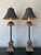 Late 20th Century Large Palm Buffet Lamps With Brass Accents and Black Shades, Pair For Sale - Image 13 of 13