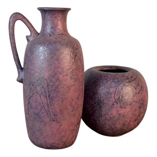 Ceramic Model 302/2 & 305/3 Vases from Ruscha, West Germany, 1970s, Set of 2 For Sale