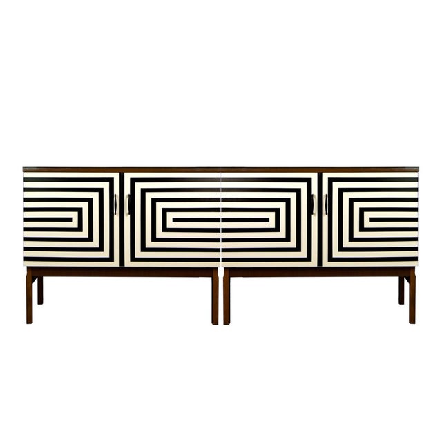 Modular Sideboard with Op Art Motif, 1970s, Set of 2 For Sale - Image 11 of 11