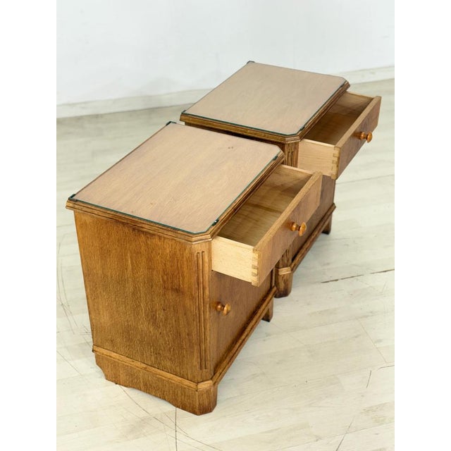 Vintage Wood Bedside Tables, Set of 2 For Sale - Image 4 of 9