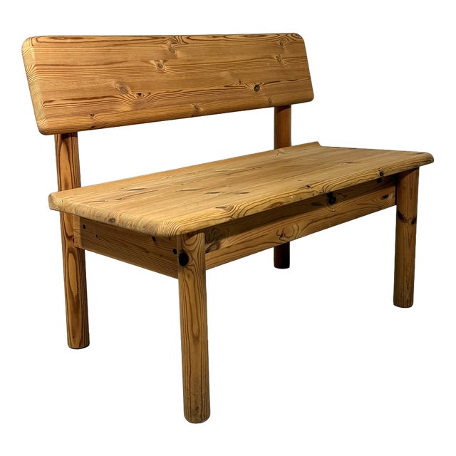 Pine Bench with Storage Space from Korup Stolefabrik, Denmark, 1970s For Sale
