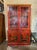 Red Chinouserie Display Cabinet For Sale - Image 9 of 9