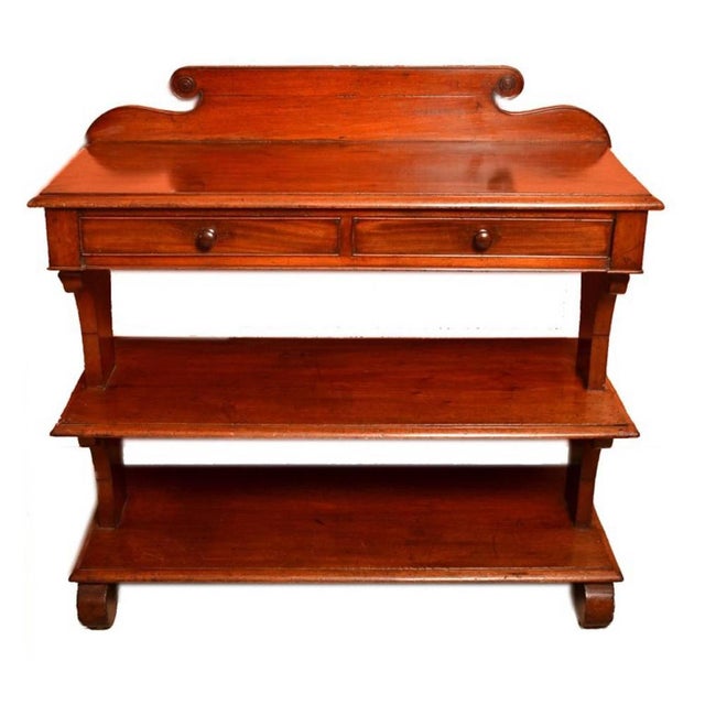 19th Century Victorian Mahogany Serving Table Buffet For Sale - Image 11 of 11