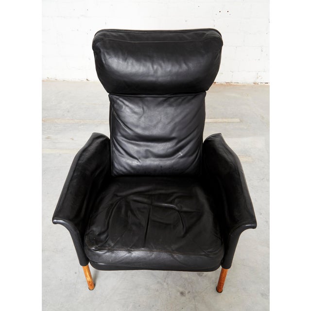 Black Highback Lounge Chair by Hans Olsen for C.S. Møbler, 1960s For Sale - Image 8 of 17