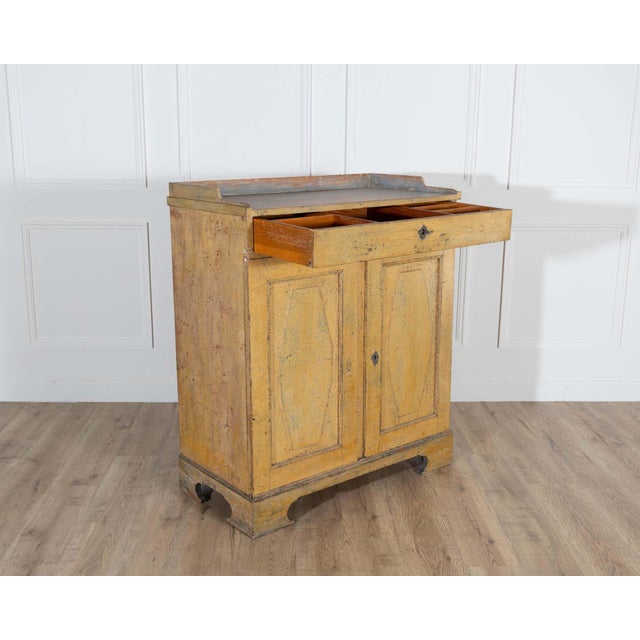 Swedish Gustavian Period Buffet in Original Yellow Paint, Late 18th Century For Sale - Image 10 of 12