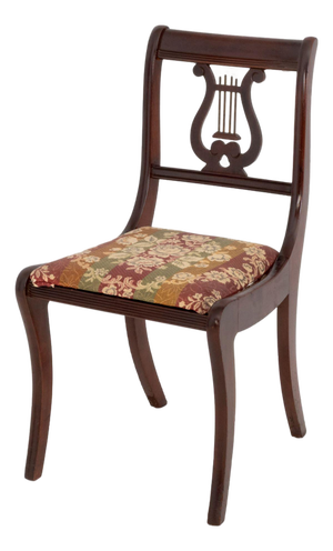 Duncan Phyfe Style Lyre Back Mahogany Side Chair