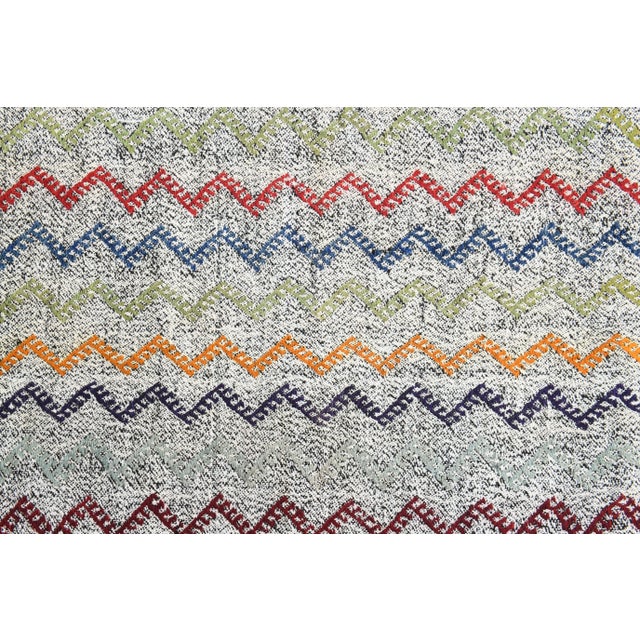 1970s Vintage Turkish Oushak Handmade Wool Cotton Gray Area Rug For Sale - Image 10 of 12