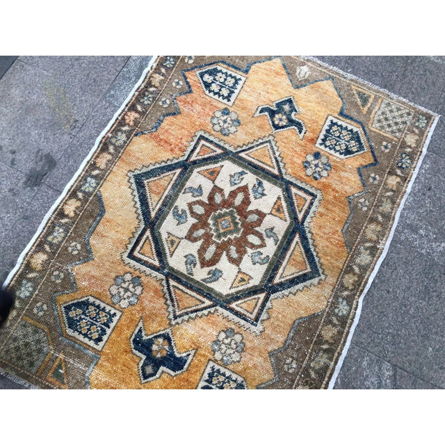 1960s 1960s Vintage Turkish Bohemian Area Rug- 3'8"x5' For Sale - Image 5 of 10