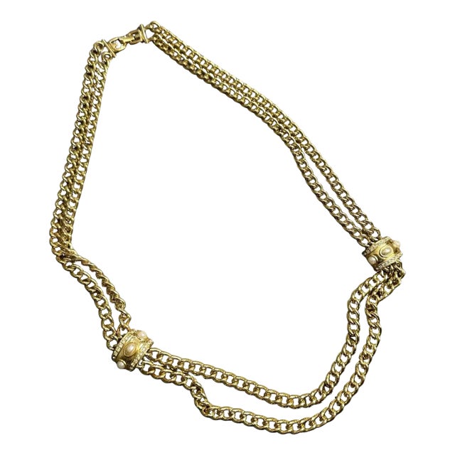 An Elegant 1980s Gilded Metal Necklace by Givenchy For Sale