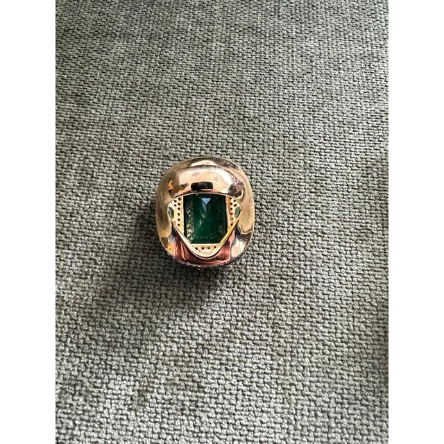Emerald Bochic "Capri" 20 Carat Emerald & Pink Fancy Sapphire Ring Set 18K Gold & Silver For Sale - Image 8 of 18
