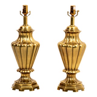 Brass Table Lamps - A Pair For Sale