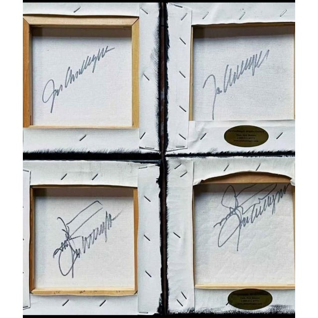 Textile Late 20th Century Signed Jd Challenger Native American Portrait Canvases – Set of 4 Canvasas For Sale - Image 7 of 8