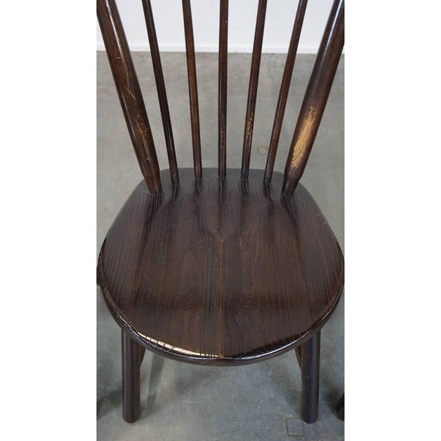 Brown Vintage Wooden Bar Chairs from De Ster Gelderland, Set of 4 For Sale - Image 8 of 15